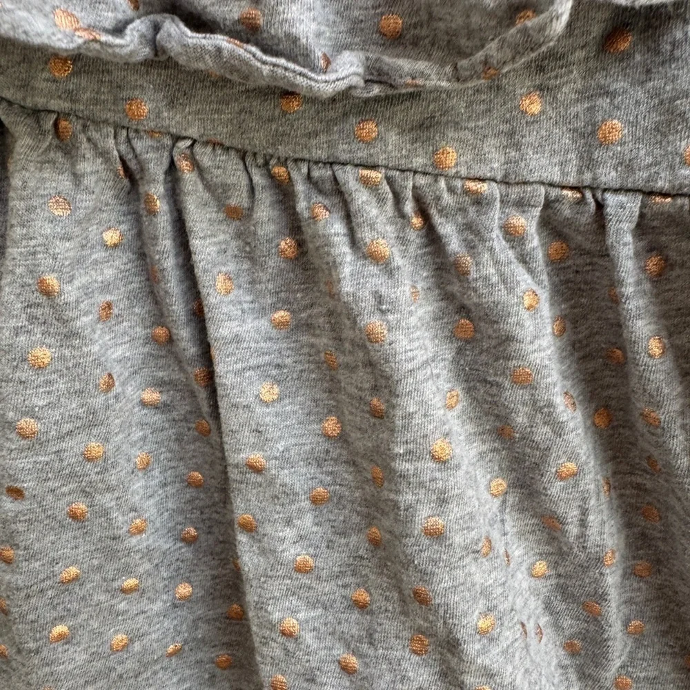 NWOT Baby GAP 3T Girls Gray Polka Dot Camisole Blouse with Ruffled Neckline